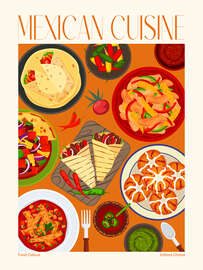 Magnettafel Traditional Food - Mexican Cuisine