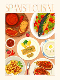 Magnettafel Traditional Food - Spanish Cuisine