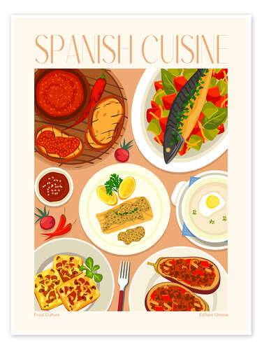 Plakat Traditional Food - Spanish Cuisine