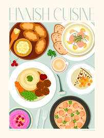 Magnettafel Traditional Food - Finnish Cuisine I
