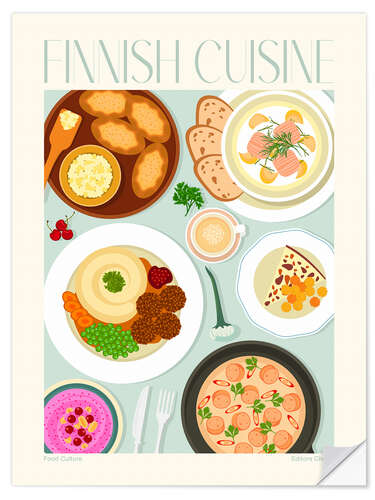 Selvklebende plakat Traditional Food - Finnish Cuisine I