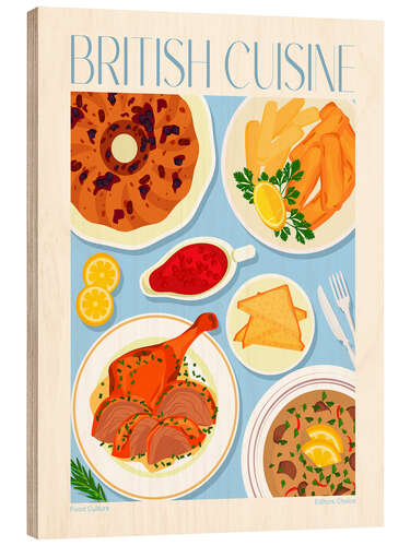 Tableau en bois Traditional Food - British Cuisine II