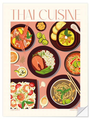 Selvklebende plakat Traditional Food - Thai Cuisine I