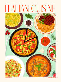 Magnettafel Traditional Food - Italian Cuisine