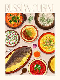 Magnettafel Traditional Food - Russian Cuisine