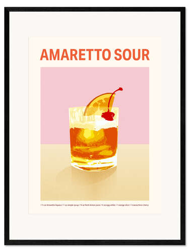 Impresión de arte enmarcada Cocktail Exhibition - Amaretto Sour