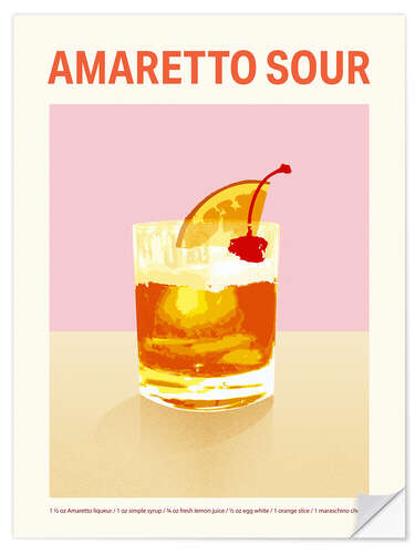 Wandsticker Cocktail Exhibition - Amaretto Sour