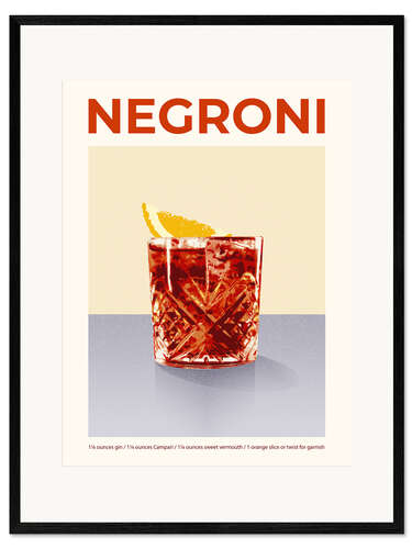 Plakat artystyczny premium w ramie Cocktail Exhibitio - Negroni