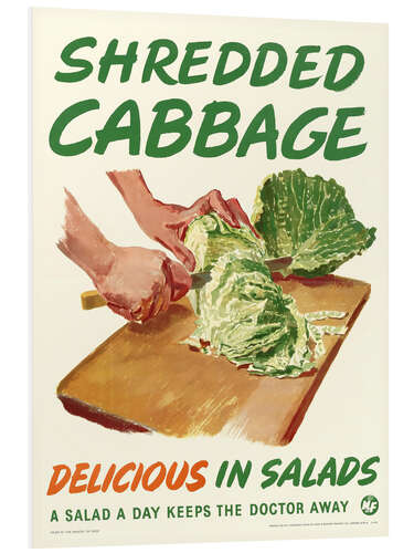 PVC print Shredded cabbage, delicious in salads