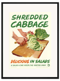 Framed art print Shredded cabbage, delicious in salads