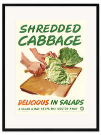 Impression artistique encadrée Shredded cabbage, delicious in salads