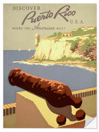 Selvklebende plakat Discover Puerto Rico