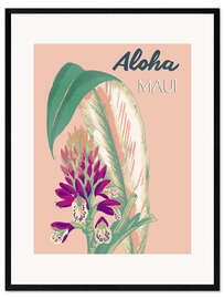 Impressão artística com moldura Aloha Maui