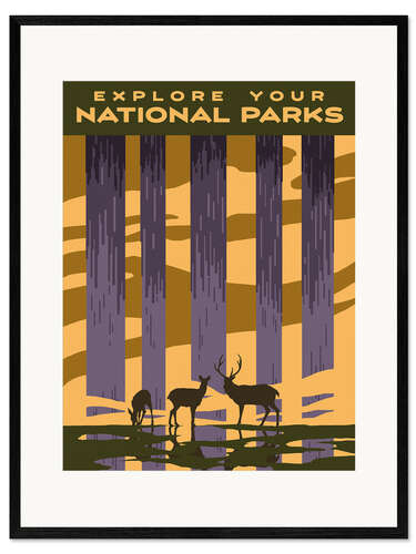 Impression artistique encadrée Explore Your National Parks