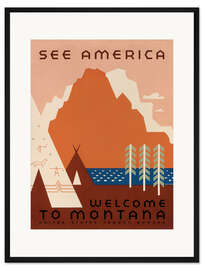 Gerahmter Kunstdruck Welcome to Montana