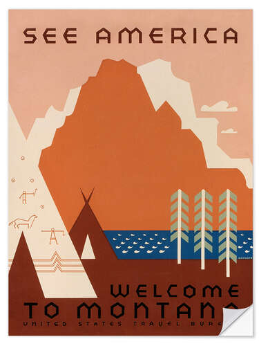 Självhäftande poster Welcome to Montana