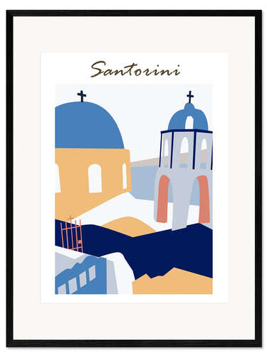 Ingelijste kunstdruk Santorini, Greece I