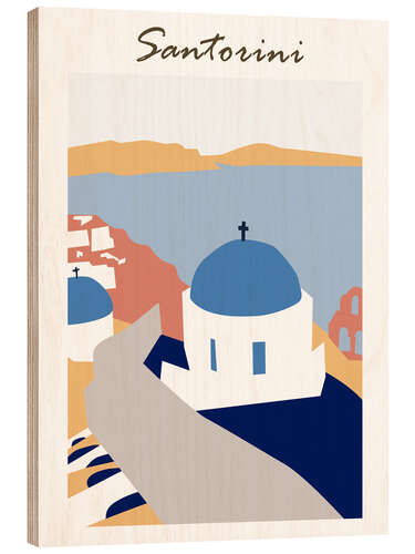 Hout print Santorini, Greece III