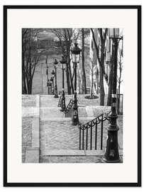 Gerahmter Kunstdruck Montmartre-Treppe