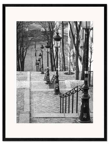 Gerahmter Kunstdruck Montmartre-Treppe