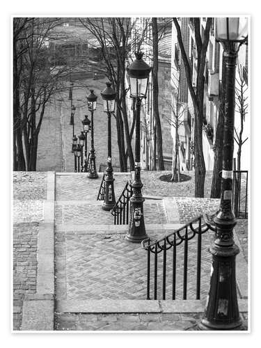 Poster Montmartre Steps