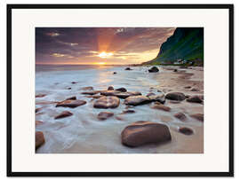 Gerahmter Kunstdruck Felsige Küste