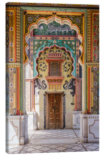 Canvas print Ornate corridor, India