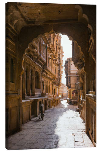 Canvas print Street in the old town, Jaisalmer, India