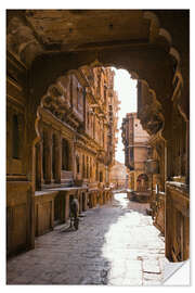 Vinilo para la pared Street in the old town, Jaisalmer, India