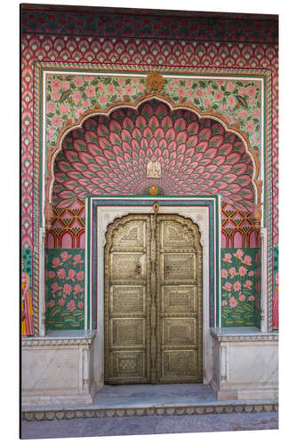 Alubild Palasttür, Jaipur, Indien