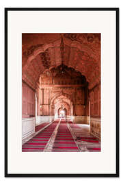 Gerahmter Kunstdruck Korridor in der Moschee, Indien