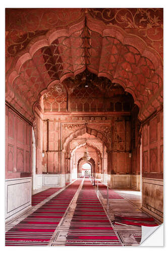 Selvklæbende plakat Corridor at the mosque, India