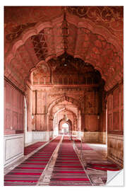 Selvklebende plakat Corridor at the mosque, India