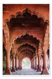 Poster Archway at the red fort, Delhi, India