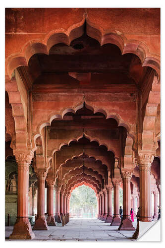 Naklejka na ścianę Archway at the red fort, Delhi, India