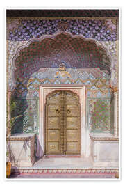 Poster Indian palace door, Jaipur