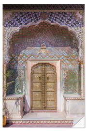 Muursticker Indian palace door, Jaipur