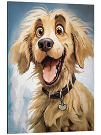 Aluminium print Happy Golden Retriever