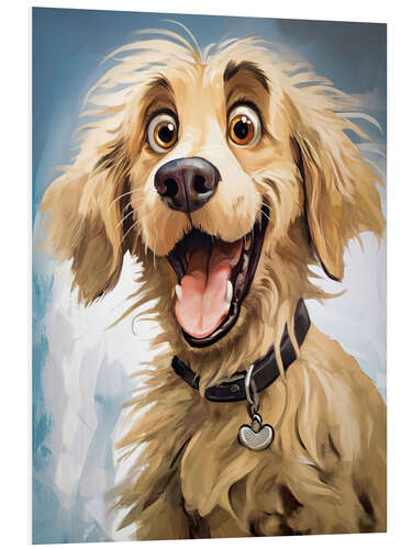 Foam board print Happy Golden Retriever