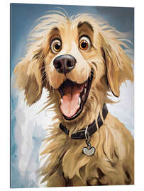 Tableau en plexi-alu Happy Golden Retriever