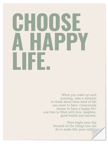 Vinilo para la pared Choose a happy life