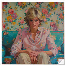 Sticker mural Forever Remembered: Lady Diana's Portrait