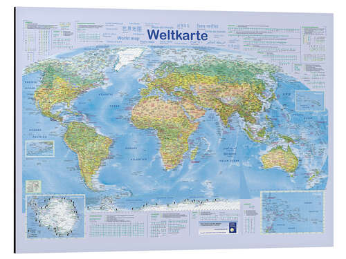 Aluminium print World map 2024 (German)