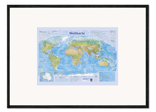 Stampa artistica con cornice World map 2024 (German)