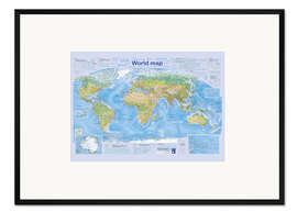 Gerahmter Kunstdruck Weltkarte 2024 (englisch)