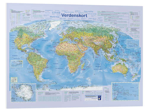 Foam board print World map 2024 (Danish)