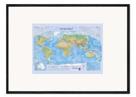 Plakat artystyczny premium w ramie World map 2024 (Danish)