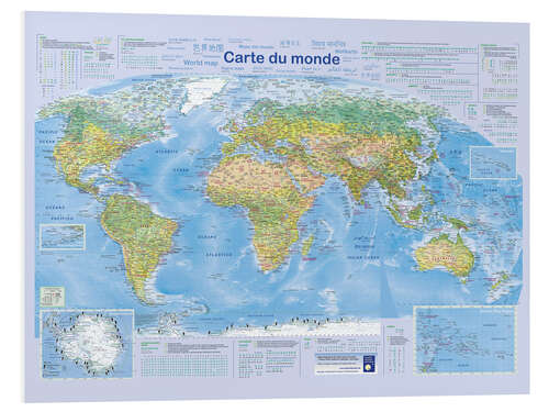 Print på skumplade World map 2024 (French)