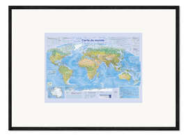 Framed art print World map 2024 (French)