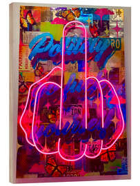 Wood print Neon finger